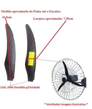 PA ORELHA DA HELICE P/VENTILADOR 100cm VENTISOL 1-METRO INDUSTRIAL PREMIUM -*VENDIDA P/UNIDADE