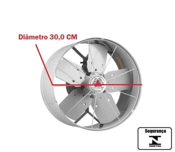EXAUSTOR DE 30CM VENTI-DELTA 110V130W USO COMERCIAL - COR CINZA - ALTA VAZĂO-01200M3H - BAIXA ROTAÇĂO-1720RPM 1/4CV - C/CHAVE REVERSĂO