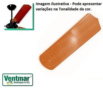 PÁ HÉLICE P/VENTILADOR DE TETO LOREN SID LUMI M3 - MDF RETA COR MADEIRA - *VENDA P/UNIDADE - ESP.3,0MM L11,5,0XC40,0CM - P/GARRA M3 C/3 FUROS - foto 1 de 5