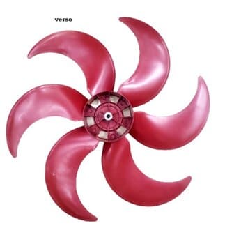 Helice P/ventilador de 50Cm Ventisol 6Pás VERMELHA Turbo6 - F08,0Mm Prd C/trava Traseira - Mondial 50Cm/ Catavento E08Mm C/tt