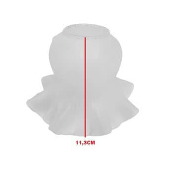 GLOBO CUPULA TULIPA DE VIDRO P/VENTILADOR DE TETO - TULIPA DE VIDRO MODELO FLOR CARACOL VIDRO FOSCO - SEM COLARINHO - *VENDIDA P/UNIDADE