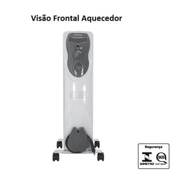 Aquecedor Eletrico Portatil AO-01 127Volts Ventisol a Oleo 0700W-1500Watts Cinza