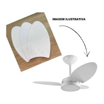 PÁ HÉLICE P/VENTILADOR DE TETO TRON VENTURA MADEIRA TIPO BALA MDF COR BRANCA - PÁ DE MDF LAQUEADA VENTURA BRANCA - *VENDIDA P/UNIDADE - foto 1 de 3