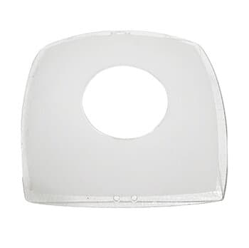 LUSTRE PLAFON P/VENTILADOR DE TETO BRUXELAS ANTI-INSETO - VIDRO MAIOR QUADRADO FOSCO 28,5CM BORDA CRISTAL / VIDRO MENOR FOSCO - BASE SUPORTE BRANCA