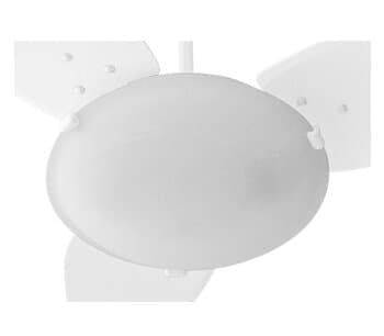 LUMINARIA P/VENTILADOR DE TETO VENTI-DELTA MAGNES/VENTISOL SUNNY/VOLARE VENTAX - MONTE CARLO2 BASE SUPORTE BRANCO C/VIDRO FOSCO 300MM