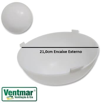 GLOBO CUPULA PLASTICA DA LUMINARIA VENTILADOR VENTI-DELTA TWISTER - GLOBO TWISTER - ENCAIXE 210MM