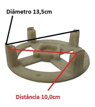 Base do Corpo do Motor Liquidificador Vitalex Superior/Inferior LIQ-04LT 06LT 08LT 10LT 15LT-Litros - Dâm.13,5cm Encaixe p/Rol-6202 - foto 1 de 4