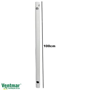 HASTE DE METAL PROLONGADORA P/FIXAR VENTILADOR DE TETO 100CM COR BRANCA - DIÂM.EXT.5/8 SERVE P/ARGE LOREN SID VENTI-DELTA TRON VENTISOL - foto 1 de 2