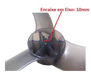 HELICE DE 60CM P/VENTILADOR TRON 60CM 3PAS CINZA SLIM ATUAL ENCAIXE 10,0MM PONTA C/2 FRESAS N/CENTRO (2 MEIA LUAS) FIXADA SOB/PRESSAO
