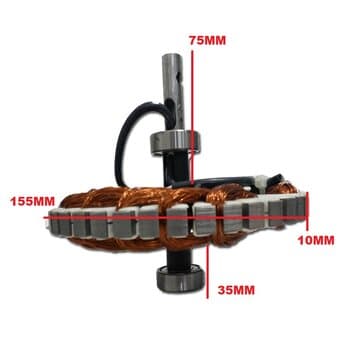 Estator Bobinado Motor Ventilador Teto ARGE 220Volts - Use c/Capacitor de 04,0uF - Estator Bobinado c/2-Rolamentos