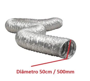 DUTO FLEXIVEL TUBO DE ALUMINIO 50CM P/EXAUSTORES 500MM -*VENDIDO P/METRO- ALUDEC 6020 P/ATE 140C° 20POL"508MM