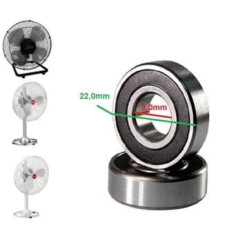 ROLAMENTO 0628RS 2A P/VENTILADOR DE MESA VENTI-DELTA/ VENTISILVA RETRO 40CM - ENCAIXE EIXO 8,0MM/DIAMETRO EXTERNO 22,0MM