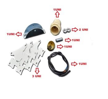 KIT DE MONTAGEM GARRAS SUPORTE E PECAS - SUPORTE DAS PAS P/VENTILADOR VENTI-DELTA NEW LIGTH GARRAS PEQUENAS 3TRIANGULOS BRANCAS