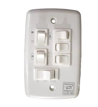 CHAVE P/VENTILADOR DE TETO R4LUZ 3VEL C/CAP.10,0UF 4,06+6,0MF C/REVERSĂO + 4-TECLAS LUZ - P/VENTI-DELTA LOREN SID RIOPRELUSTRES ARGE CICLONE... - foto 1 de 2