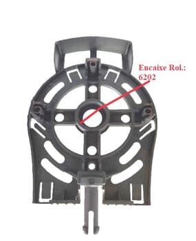 Tampa Dianteira do Ventilador Ventisol 50/60cm Plastica Geracao 1 para Rolamento 6202 E-12MM com Pino com Alca - Diametro 12,7cm