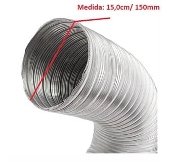 DUTO FLEXIVEL TUBO DE ALUMINIO 15CM P/EXAUSTORES CHAMINÉS 150MM - PACOTE C/03MT - SEMIDEC P/ATE 250C° 06POL"150MM