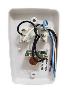 CHAVE P/VENTILADOR DE TETO CONTROLE DE VEL ROTATIVO DIMER 0400W BIV TECLA LIGA/DESLIGA/REVERTE + TECLA LUZ - BRANCA - foto 1 de 3