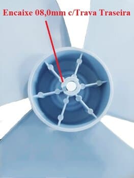 HELICE DE 40CM P/VENTILADOR ARNO 40CM 3PAS ANTIGA NV-16 - F08,0MM PONTA/REDONDA C/TRAVA TRASEIRA - HELICE VENTILADOR ARNO DE 40CM