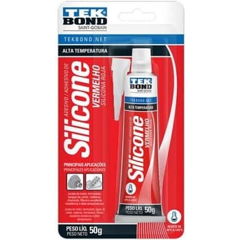 ADESIVO SILICONE P/ALTA TEMPERATURA 50G APLICACAO MANUAL - COR VERMELHA - TEMPERATURA DE TRABALHO ATE 315C GRAUS - ORBIVED