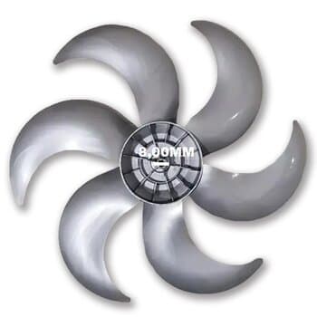 HELICE DE 40CM P/VENTILADOR ARNO 40CM 6PAS CINZA TS40 TURBO SILENCIO - F08,0MM C/TRAVA CRUZETA NA PONTA