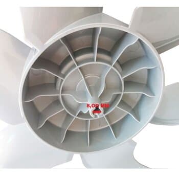 HELICE DE 40CM P/VENTILADOR MALLORY 40CM 6PAS PLASTICA CINZA - E-08,0MM PONTA REDONDA C/TRAVA TRASEIRA - *SUBST. NEO AIR 15PAS *C/AJUSTES + ARRUELAS DE CALÇO