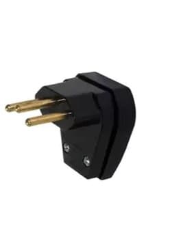 Pino Elétrico Plug Macho Triangular 90Graus 20A 250V 3 Pinos - cor Cinza ou Preto - foto 1 de 3