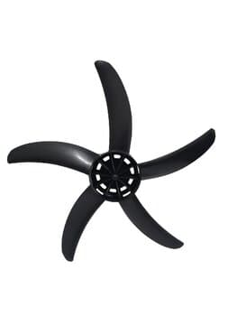 HÉLICE P/VENTILADOR DE 50CM VENTISOL 5PÁS PRETA CIRCULADOR CA01 CA-01 CA02 CA-02 - F08MM PONTA REDONDA C/TRAVA TRASEIRA