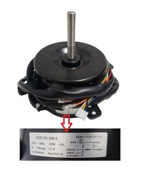 MOTOR P/CLIMATIZADOR BEM ESTAR BE9000 220V06,0UF 200W YYF139-200-6 1100RPM E14MM PML LADO/HÉL G/AH ANTI HORARIO - SERVE P/MWM-M9000