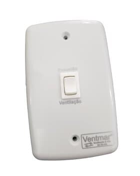 CHAVE P/VENTILADOR DE TETO E EXAUSTOR C/REVERSĂO - ESP.4X2 C/CAIXA FUNDO SOBREPOR BRANCA - MODELO C/1-TECLA LIGA/DESLIGA *SEM CAPACITOR