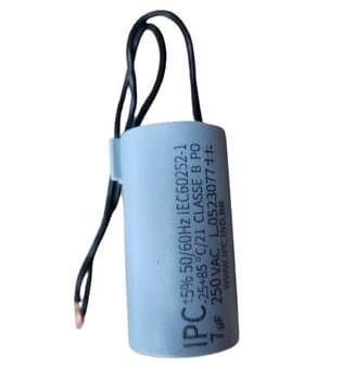 CAPACITOR 007,0UF 2FIOS QD 250VAC - P/VENTILADOR DE TETO ALISEU 110V/ VENTISILVA VPL65/VCL65 - DOMINA OSCILANTE 50CM-BIVOLTS/ DOMINA 60CM-220V
