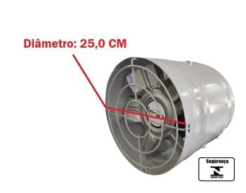EXAUSTOR DE 25CM VENT AIR BIV BAIXA ROTAÇĂO-1750RPM ALTA VAZăO-01380M3/H - LINHA PESADA CHURRASQUEIRAS COIFAS CABINE DE PINTURA