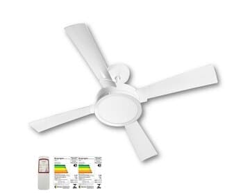 VENTILADOR DE TETO VENTI-DELTA LUNIK MAGNIFICO 4PAS 110V130W BRANCO K2, LUMINARIA LED24W6000K-BRANCA CONTROLE REMOTO - SILENCIOSO CONSUMO A