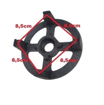 Base Inferior do Corpo do Motor Espremedor Extrator Vitalex Grande Super Inoz 1/2CV (Estator SICOM) - Usar c/Rol 6201 - Diam.Ext.13,5cm - Dist.dos Prisioneiros 8,5cm