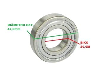 Rolamento 6204 1A ZZ. Rolamento esfera 6204 1ş Linha. EIXO 20,0MM DIAM EXT-47,0MM FAG