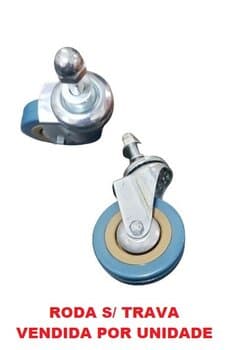 RODA RODÍZIO P/CLIMATIZADOR ULTRAAR ULTRA 60/70/80/100 VENTISOL-CLI70/CLI100PRO MWM-M9000 BEM ESTAR-B9000 - TRASEIRA MÓVEL S/TRAVA - *VENDIDA P/UNIDADE