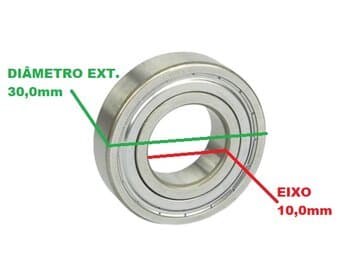 ROLAMENTO P/LIQUIFICADOR VITALEX ALTA ROTAÇĂO 4LITROS - ROLAMENTO 6200ZZ 2A LINHA