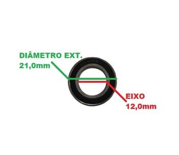 Rolamento 6801 2A ZZ. Rolamento esfera 6801 2ş Linha. EIXO 12,0MM DIAM EXT 21,0MM