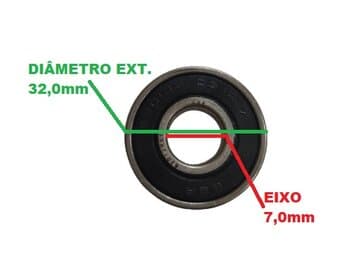 ROLAMENTO 6201 2A 2RS 2A LINHA - ESPECIAL ENCAIXE E07,0MM X 1/2POL - P/VENTILADOR / EXAUSTOR / CLIMATIZADOR