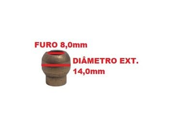 BUCHA DE BRONZE COM PESCOÇO P/EIXO DE VENTILADOR BRITÂNIA NACIONAL 8,0MM / ARNO / FAET - *VENDIDA P/UNIDADE - BUCHA METAL BRONZE