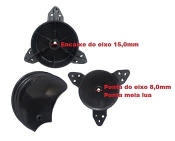 HÉLICE DE 65CM P/VENTILADOR VENTISILVA 65CM 3PAS PRETA KIT4-ITENS S/BUCHA EIXO ENCAIXE PML 15,0MM C/FURO N/PONTA R/E-07,0MM
