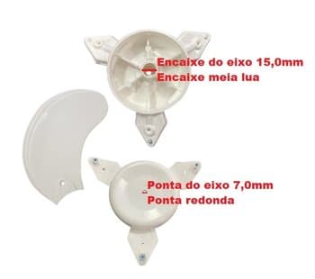 HÉLICE DE 65CM P/VENTILADOR VENTISILVA 65CM 3PAS BRANCA KIT4-ITENS S/BUCHA ENCAIXE F15,0MM PML C/FURO CENTRAL P/EIXO RE-07,0MM - S/PARAFUSO LATERAL