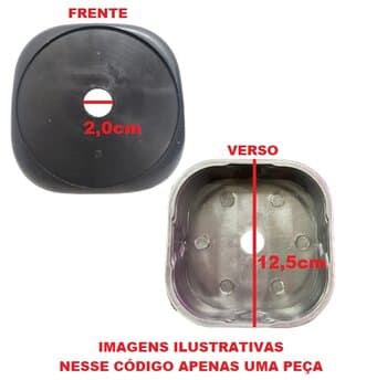 Base do Copo Liquidificador JL Colombo 2,0LT 3,5-Litros A/R ou B/R - Parte da Jarra Trituradora Quadrada em Nylon cor Preta