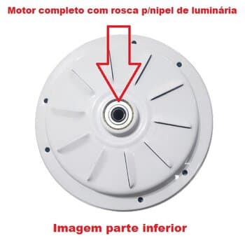 MOTOR P/VENTILADOR DE TETO VENTISOL FLOW 3-PAS 220V02,0UF 130W COR BRANCA C/ROSCA P/LUMINARIA - AIRES FENIX FHARO FLOW PETIT SUNNY VORTICE WIND