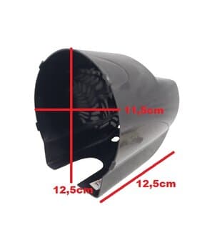 CAPACETE DO MOTOR P/VENTILADOR VENTISOL 30cm/40cm/50CM G2 1FURO PAREDE TURBO 6P PLÁSTICO PRETO - 0376 G2 MODELO PAREDE