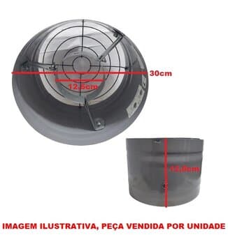 CARCACA BUMBO P/EXAUSTOR 30CM VENT AIR/VENTAIR ALTA VAZAO - BUMBO C/GRADE C/SUPORTE