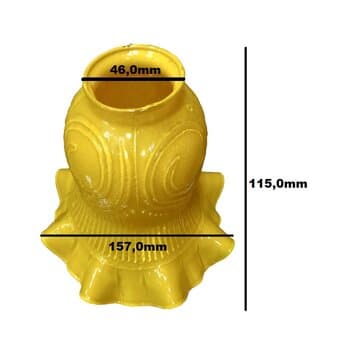 GLOBO CUPULA TULIPA DE VIDRO FLOR CARACOL AMARELO CANARIO - TULIPA FLOR CARACOL VIDRO AMARELO - SEM COLARINHO BOCAL 5,50CM - *VENDIDA P/UNIDADE