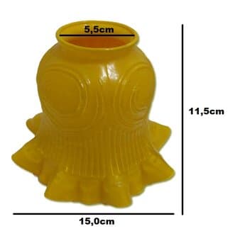 GLOBO CUPULA TULIPA DE VIDRO FLOR CARACOL COR AMARELO GEMA - TULIPA FLOR CARACOL VIDRO AMARELO GEMA - C/COLARINHO BOCAL 5,50CM