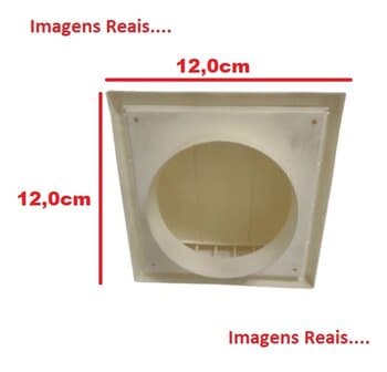 GRADE VENEZIANA 12X12CM 120MM 5-POL P/VENTILAÇĂO DE FACHADA - GRELHA PLÁSTICA AUTOFECHANTE C/VALVULA ANTI-RETORNO/ANTI-INSETO - *SALDĂO ZERAR ESTOQUE