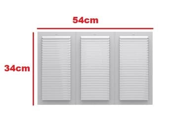 GRADE VENEZIANA 54X34CM P/VENTILAÇĂO DE SUPERFÍCIE - MEDIDAS 54X34CM - GRELHA PLÁSTICA BRANCA - VENTOKIT