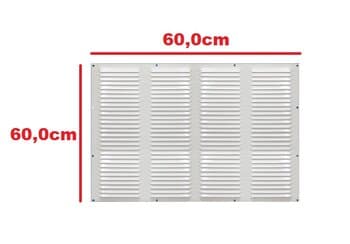 GRADE VENEZIANA 60X60CM P/VENTILACAO DE SUPERFICIE - MEDIDAS 600MM - GRELHA ALUMINIO BRANCA S/TELA - ITC MP060B